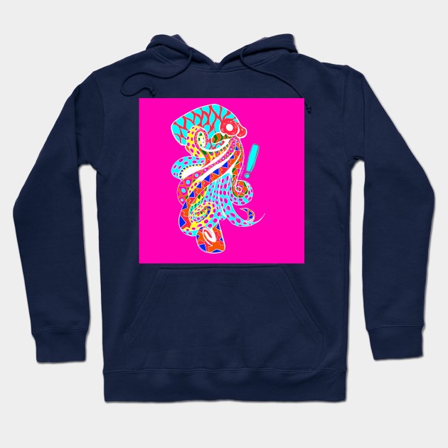 the magical octopus in squid game art pattern Hoodie by jorge_lebeau